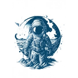 Spaceman In Space | SABEZY ESSENTIALS Cotton Regular Women's T-Shirt | Black