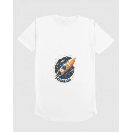 Spaceship | SABEZY ESSENTIALS Cotton Regular Men's T-Shirt | White