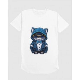 Suite Cat | SABEZY ESSENTIALS Cotton Regular Men's T-Shirt | White