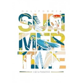 Summer Time | SABEZY ESSENTIALS Cotton Regular Men's T-Shirt | Black