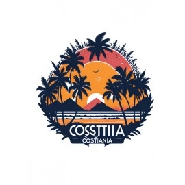 Sunset Beach | SABEZY ESSENTIALS Cotton Regular Men's T-Shirt | White