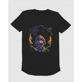 Super Mario | SABEZY ESSENTIALS Cotton Regular Men's T-Shirt | Black