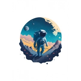 Surfing In Space | SABEZY ESSENTIALS Cotton Regular Men's T-Shirt | White