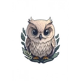 Tiny Owl | SABEZY ESSENTIALS Cotton Regular Men's T-Shirt | White