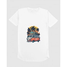 Travel in Summer | SABEZY ESSENTIALS Cotton Regular Women's T-Shirt | White