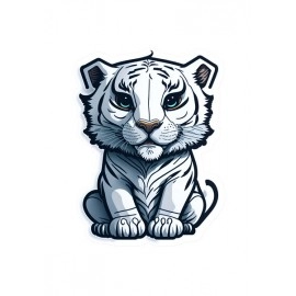 White Tiger | SABEZY ESSENTIALS Cotton Regular Men's T-Shirt | Black