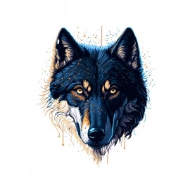 Wild Wolf | SABEZY ESSENTIALS Cotton Regular Men's T-Shirt | Black