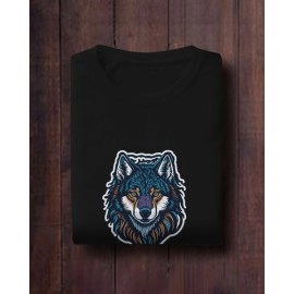Wolf | SABEZY ESSENTIALS Cotton Regular Women's T-Shirt | Black
