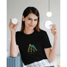 Aateis | SABEZY ESSENTIALS Cotton Regular Women's T-Shirt | Black
