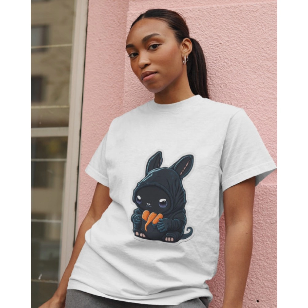 Baby Bunny | SABEZY ESSENTIALS Cotton Regular Women's T-Shirt | White