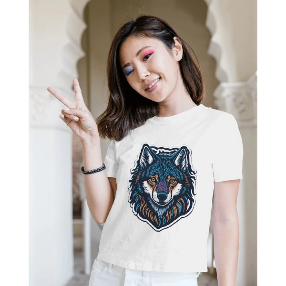Black-Fox | SABEZY ESSENTIALS Cotton Regular Women's T-Shirt | White