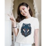 Black-Fox | SABEZY ESSENTIALS Cotton Regular Women's T-Shirt | White
