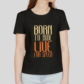 Born to Ride |  SABEZY ESSENTIALS Cotton Regular Women's T-Shirt | Black