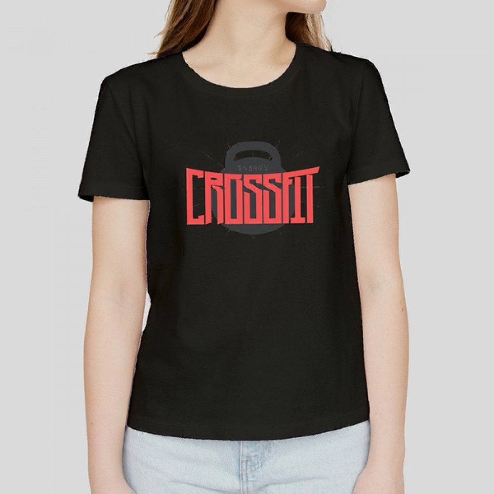 Energy Crossfit | Casual Women's Black T-shirt