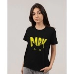 Dark Cat | SABEZY ESSENTIALS Cotton Regular Women's T-Shirt | Black