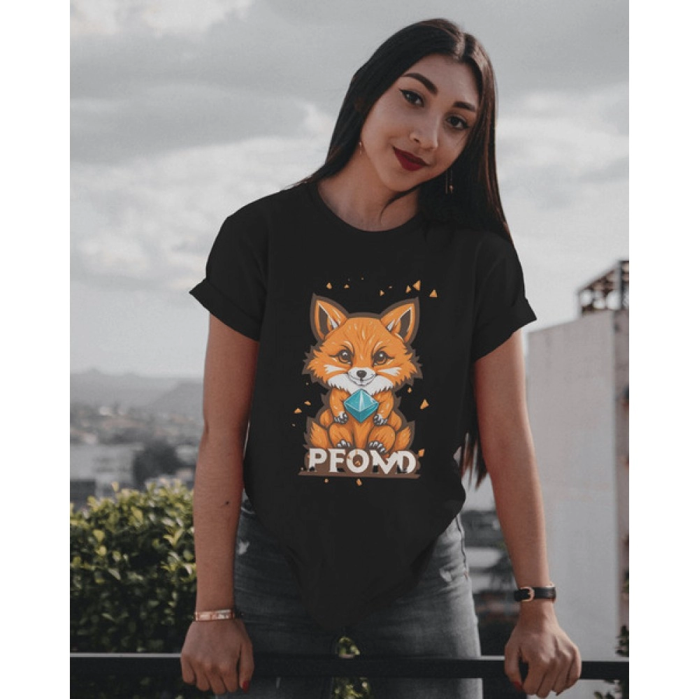 Diamond Fox | SABEZY ESSENTIALS Cotton Regular Women's T-Shirt | Black