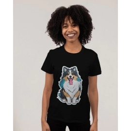 Furry Bolt | SABEZY ESSENTIALS Cotton Regular Women's T-Shirt | Black