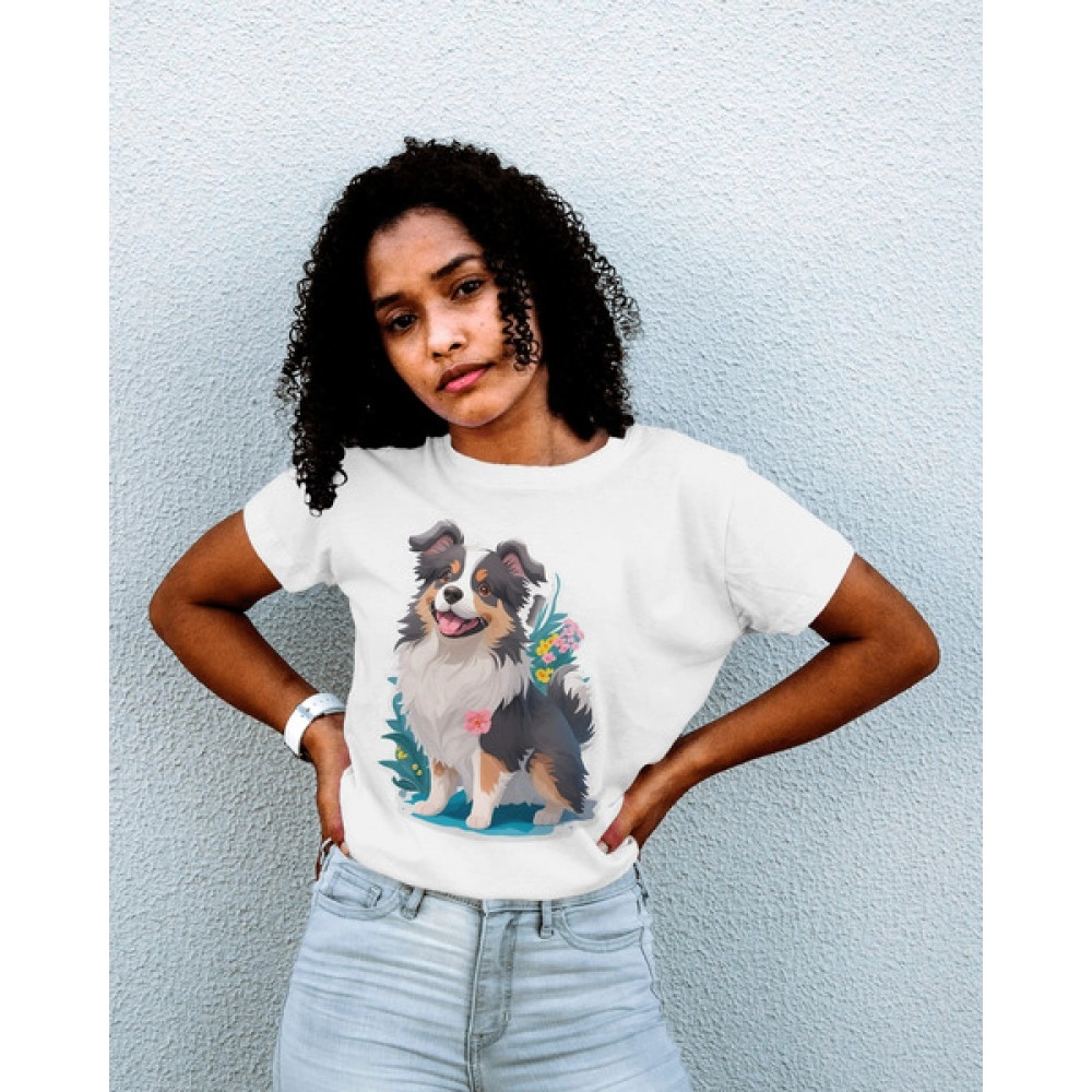 Furry Burry | SABEZY ESSENTIALS Cotton Regular Women's T-Shirt | White