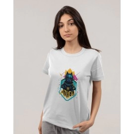 Game Wolf | SABEZY ESSENTIALS Cotton Regular Women's T-Shirt | White