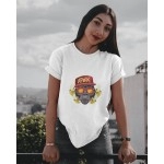 Gangster Gorilla | SABEZY ESSENTIALS Cotton Regular Women's T-Shirt | White