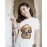 Golden Retriever | SABEZY ESSENTIALS Cotton Regular Women's T-Shirt | White