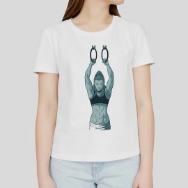 Exercising Women | Graphic Printed Women's White Tshirt