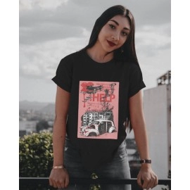 Help Me | SABEZY ESSENTIALS Cotton Regular Women's T-Shirt | Black