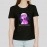 Intuition | Printed Half Sleeves Womens Black T-shirt