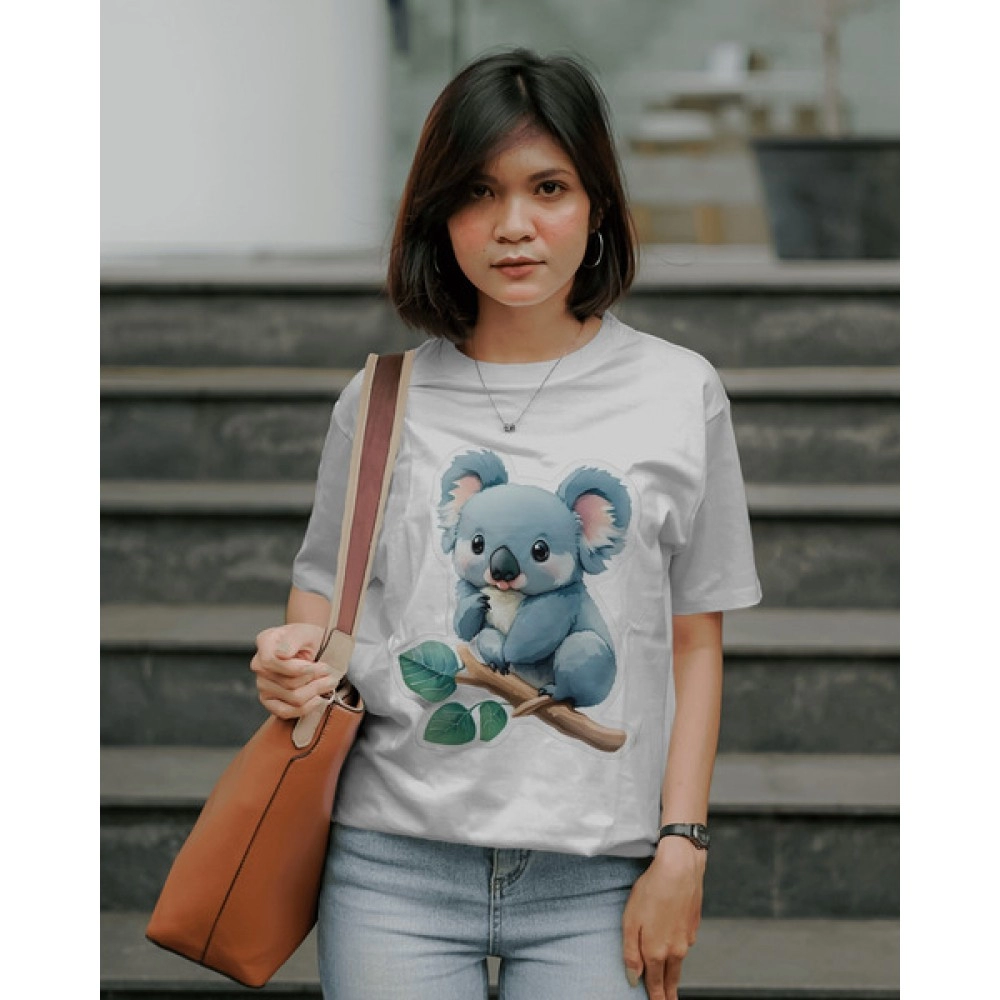 Koala | SABEZY ESSENTIALS Cotton Regular Women's T-Shirt | White