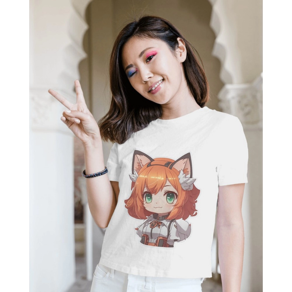 Little Girl | SABEZY ESSENTIALS Cotton Regular Women's T-Shirt | White