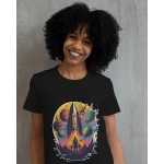 Mars Rocket | SABEZY ESSENTIALS Cotton Regular Women's T-Shirt | Black