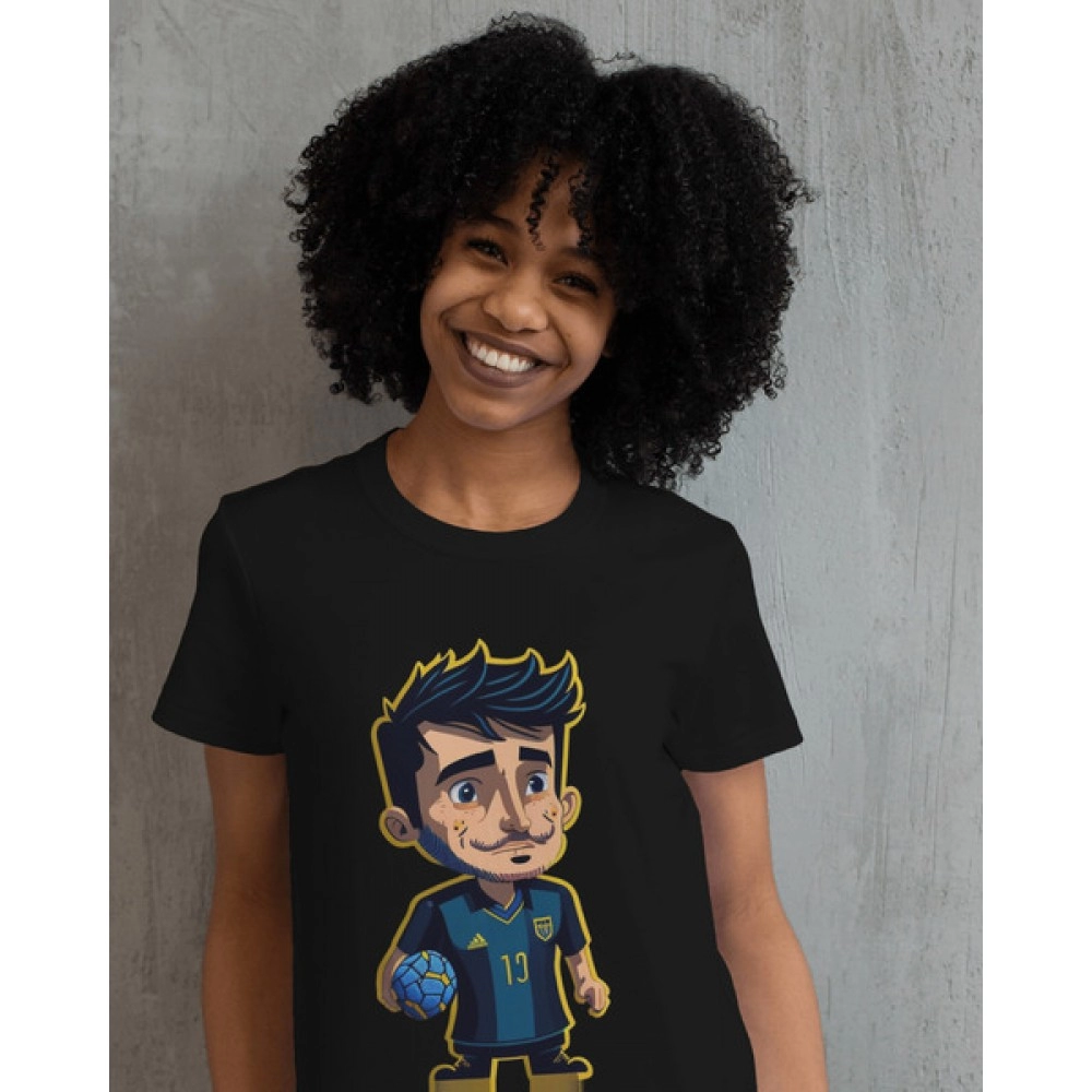 Messi Magic | SABEZY ESSENTIALS Cotton Regular Women's T-Shirt | Black