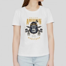 Native American | Women's Printed White Tshirt