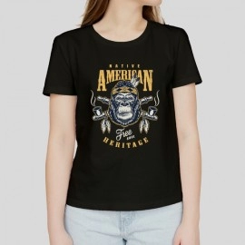 Native American | Women's Printed Black Tshirt