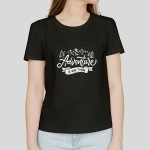 Adventure Is Out There | Pretty Partywear Black Women T-Shirt