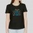 Time To Travel | Regular Fit Cotton Blend Half Sleeve Womens Black T-Shirt
