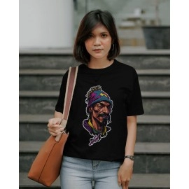 Snoop Dogg | SABEZY ESSENTIALS Cotton Regular Women's T-Shirt | Black