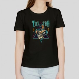 Tattoo | Slim Fit Womens Black T-shirt