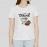 Travel With No Regret | Women Solid Cotton White T-shirt