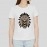 Feather Skull | Women's Graphic Printed Round Neck White T-shirt