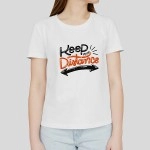 Keep Your Distance | Women's Regular Fit White T-Shirt