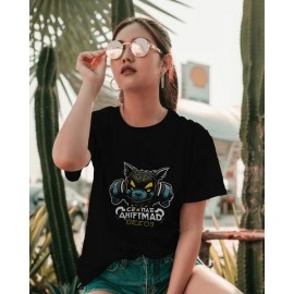 Animad | SABEZY ESSENTIALS Cotton Regular Women's T-Shirt | Black 