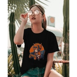 Baby Gokuu | SABEZY ESSENTIALS Cotton Regular Women's T-Shirt | Black