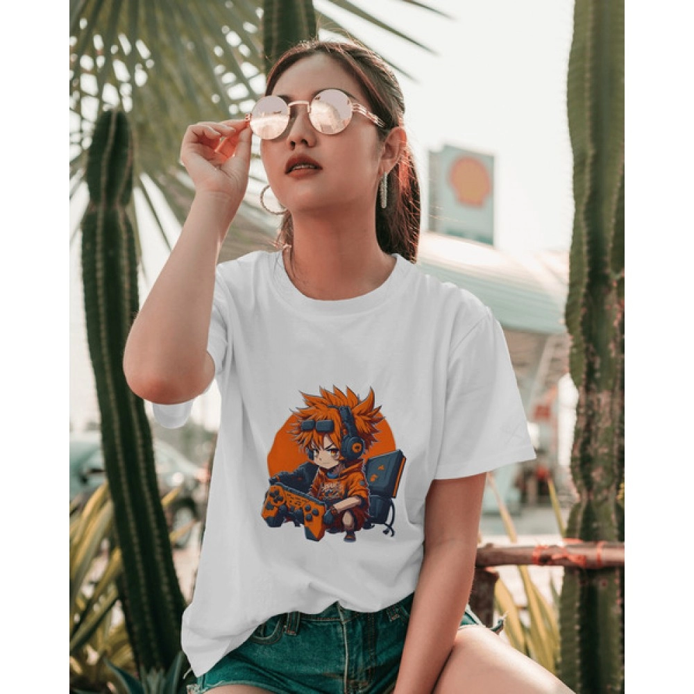 Baby Gokuu | SABEZY ESSENTIALS Cotton Regular Women's T-Shirt | White