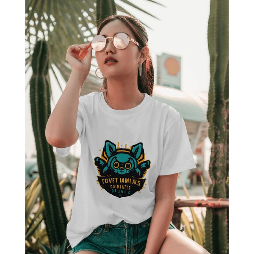 Belly Panda | SABEZY ESSENTIALS Cotton Regular Women's T-Shirt | White