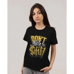 Don't Give a Shit | SABEZY ESSENTIALS Cotton Regular Women's T-Shirt | Black