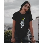 Hulk Graphic Printed | SABEZY ESSENTIALS Cotton Regular Women's T-Shirt | Black