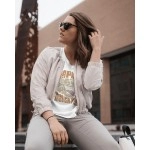 Happy Thoughts | SABEZY ESSENTIALS Cotton Regular Women's T-Shirt | White