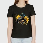 Motor Rider | SABEZY ESSENTIALS Cotton Regular Women's T-Shirt | Black