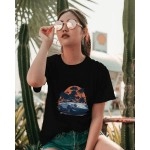 Porsche Car | SABEZY ESSENTIALS Cotton Regular Women's T-Shirt | Black